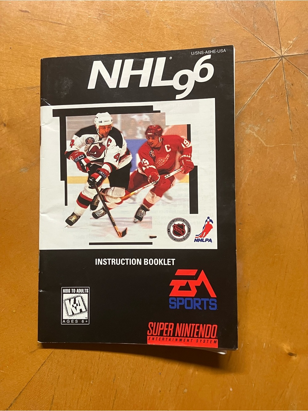 Authentic Vintage SNES NHL 96 Instruction Manual
